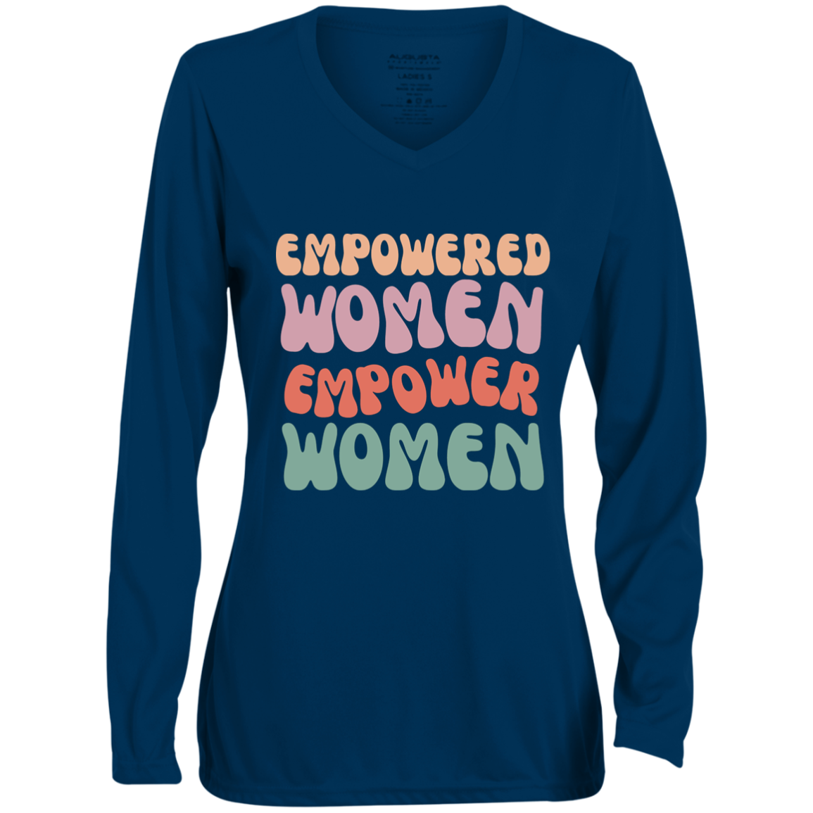 Empowered Women 1788 Ladies' Moisture-Wicking Long Sleeve V-Neck Tee